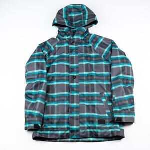 O’Neill Freedom Series Women’s Plaid Snowboard Ski Jacket Hooded Waterproof M